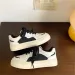 2026 Spring Trendy White Sneakers For Women, Leather Chunky Sole Platform Shoes, Street Style Must-Have Casual Shoes_vogvips.com