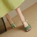Cameido Green Chinese-style High-heeled Single Shoes For Spring And Summer_vogvips.com