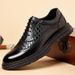 Fashionable Men's New British Black Business Formal Wear Derby Shoes Lace-up Leather British Brown Banquet Dress Wedding Leather Shoes_vogvips.com