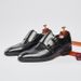 Pointed Toe 2024 New British Style Double Buckle Monk Men's Business Formal Shoes Genuine Leather Office_vogvips.com