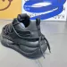 Fashionable Mens Designer Durable Thick Soled Sneakers Versatile Pure Black White Solid Color Casual Dad Shoes Size 39_vogvips.com