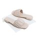 M's New Genuine Leather Pleated Elegant And Stylish Chunky Heel For Women, French-Style Comfortable Mid-Heel Slip-On_vogvips.com