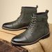 European Warm Series 2025 New British Style Men's Casual Martin Non-Slip Mid-Cut Pointed Leather Slip-On Work Boots_vogvips.com