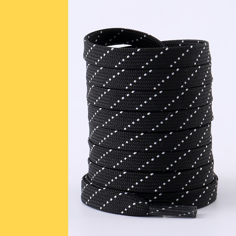 Shoe Accessories 8MM sports shoelaces black and white cross basketball casual board shoes flat running shoelaces rope_vogvips.com
