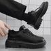 MOSSHARKLO Men's Casual Derby Shoes With Height Increase - Breathable PU Leather Low-Cut Sneakers For Youth (Black)_vogvips.com