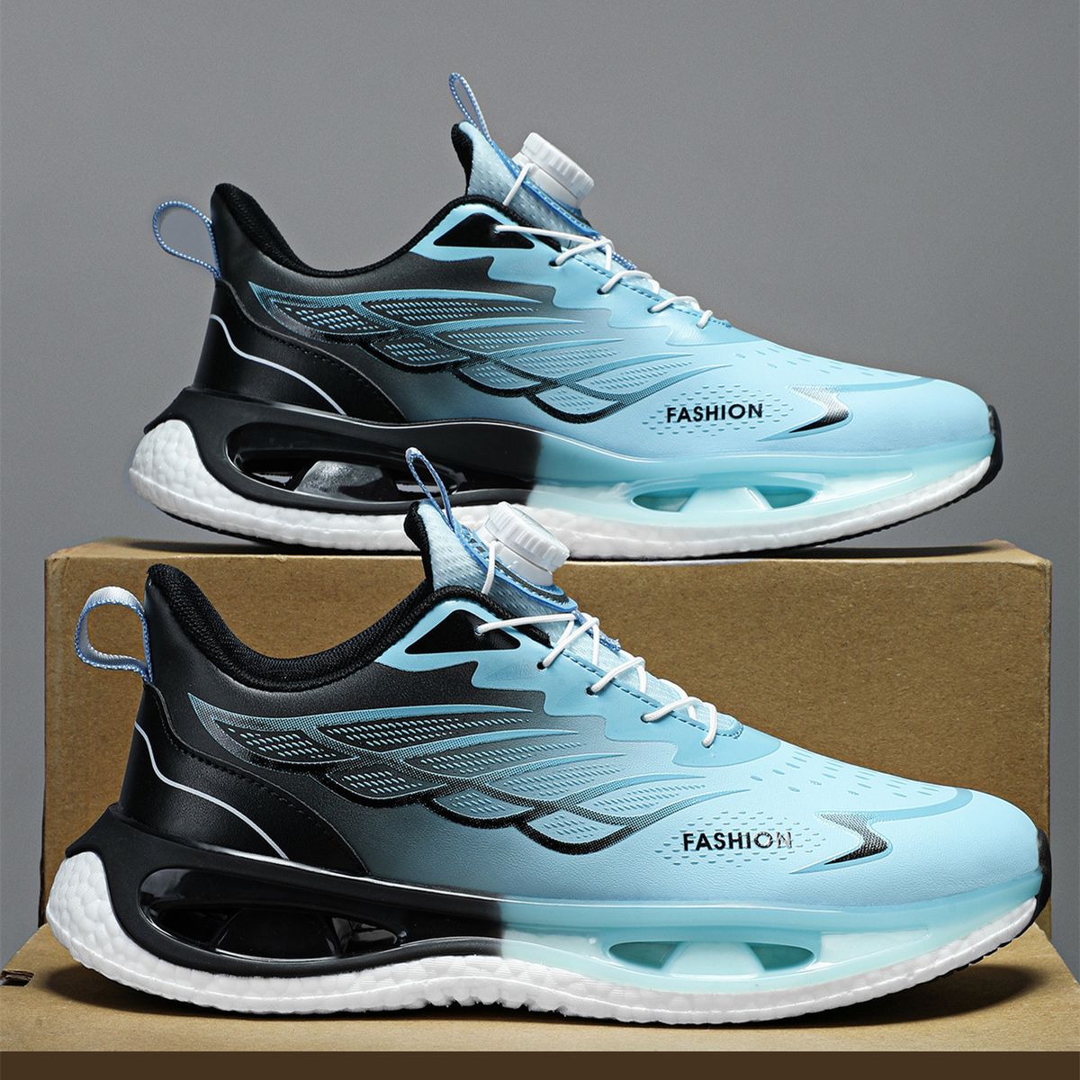 Men's Sports Leather New Shock Absorption Breathable Popcorn Soft Sole Dad Trendy Ultra-light Running Shoes_vogvips.com