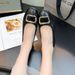 Women's Classic Square Buckle Low Heel Slip-On Shoes Soft Cushioned Sole Comfortable Work Flats For All-Day Wear_vogvips.com