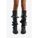 Women's Shoes New High Heels Thick Bottom Round Head Metal Rivets Two Way Wear Pile Knee High Boots Large Size Women's Shoes_vogvips.com
