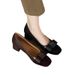 French Style Small Fragrance Color Blocked High For Women In The Spring Autumn Of 2025, New Styles With Thick Heels And_vogvips.com