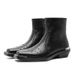 Trendy Square-toed Boots, High-heeled For Men, High-top Iron-toe Zippered Casual Martin Boots 54917-J_vogvips.com