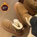 Women's Snow Winter Fleece Lined Thickened Northeast Cotton Shoes 2025 New Thick Sole Versatile Sheepskin Waterproof_vogvips.com