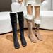 Women's Over-The-Knee Boots New High, Long, Heavy-Soled Lamb Fleece Boots With Chunky Heels_vogvips.com