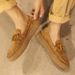 Men's 2025 Spring/summer New Breathable One Foot Casual For Driving, Flat Bottomed Loafers, Bean S, British Single_vogvips.com