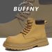 Rhubarb Boots Men's Boots High-top Martin Boots Men's Tooling Boots Thick-soled Heightening Short Boots Men's Tide_vogvips.com