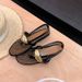women's Sandals 2025 Summer New, Metal Buckle Round Head Flat Shallow Mouth Mary Shoes Fashionable And Versatile_vogvips.com