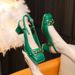 French Style High Heels, Women's Horseneck Thick Heel Square Single Shoes, 2025 Summer New Buckle Toe Sandals_vogvips.com