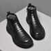 Men's Shoes Short Boots Leather Boots Outdoor Casual High Top Zipper Sleeve Crocodile Cotton Boots_vogvips.com