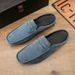 TerraStride Summer New Casual Slip-On Soft Sole Leather Shoes Half Slippers Lazy One-Step Men's Loafers_vogvips.com