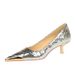 Women's Elegant Pointed Toe Mid Heel Party Shoes With Metallic Accents & Glitter Fabric, Snake Print Design, Sizes 34-40_vogvips.com
