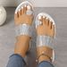 Rhinestone Clip Toe Fashion All-in-one Wear Beach Flat Women Sandals Slippers_vogvips.com