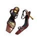 26 Spring/Summer New Fashionable Gold Bar High Square Toe Strap Sandals For Women, Elegant And Sexy Thin Heel Open-Toe_vogvips.com