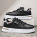 Men's Leather Casual Skate Shoes Thick Platform Sole Lightweight Wear-resistant White Trendy Sneakers Sporty Fashion Versatile_vogvips.com