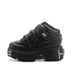 Women's Heavy Metal Thick Sole Low Top Punk Shoes Dark Black Motorcycle Boots Autumn Winter_vogvips.com