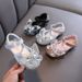 Girl Princess Square Mouth Rhinestone Bow Single Shoe Shoes Show Dance Shoe Girls_vogvips.com