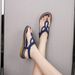 2025 IELTS Run Summer New Product Woven Sandals For Women Simple Lightweight Casual Style Large Size Toe Clip Flat Heel_vogvips.com