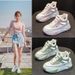Leather Hollow Dad Shoes Women's Lightweight Inner Height Increase Casual Sports Shoes Platform Sandals_vogvips.com