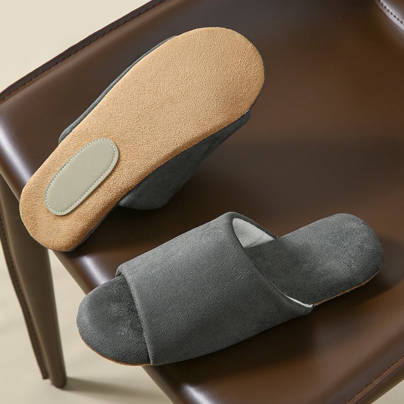 Spring And Summer Japanese Style Indoor Home Silent Soft Sole Open Toe Non-Slip Floor Maternity Cotton Slippers For Men And Women_vogvips.com