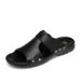 Summer New Metal Buckle Cowhide Lightweight One Line Slippers Casual Men's Plus Size Outdoor Dual-use Sandals_vogvips.com