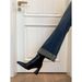 Korean Style Genuine Leather Chunky Heel Square Toe Short Boots 2025 New Retro Stretch Slim Boots Women Back Zipper High Heel Ankl_vogvips.com