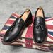 Casual Hairstylist Pointed Toe Korean Men's British Style Large Size Leather Shoes_vogvips.com