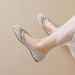Weiwei Girl 5933-20 Square Toe Sing For Women Shallow Mouth Rhinestone Wedding Flat Fairy Shoes To Match Dress Soft_vogvips.com