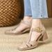 Retro Square-Toed Chunky Heel Hollow High-Heel Women, 2026 New Summer Outdoor Mid-Heel Luxury Sandals For Rich Women_vogvips.com