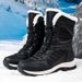 Cotton Shoes, Women's Thick Long Hair And Plush Warm Snow Boots, High Top_vogvips.com