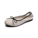 Square Head Single Shoes Women's Flat Bow Shallow Mouth Doudou Shoes Small Fragrant Soft-soled Ballet Shoes_vogvips.com