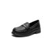 Japanese Women S Size Thick Medium Heel Sole Soft Surface Leather Deep Mouth Gold Coin Loafers Single Shoes_vogvips.com