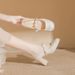 Women's Shoes Classic Elegant Elegant Square-Toe Satin Bridal Heels With Pearl Accents Comfortable Chunky Heel Wedding Shoes For Bride & Bridesmaids_vogvips.com