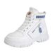Women's Winter Fleece Lined High-Top Sneakers - Slip-Resistant Platform Boots With Faux Fur For Warmth & Comfort (Black/White-Blue/White-Orange)_vogvips.com