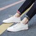 Shallow Mouth Round Head Irst Layer Cowhide Men's Board Shoes Ront Lace-up Lat Heel Casual Men's Shoes Small White Shoes_vogvips.com