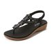2025 Summer New Rhinestone Beaded Soft Comfortable Vacation Beach Wedge Sandals For Women_vogvips.com