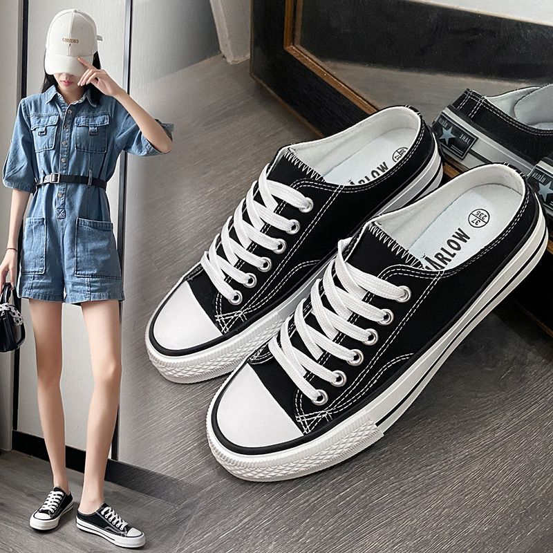 Half Dragged Canvas For Children New Summer Low Top Women's Trendy Classic Versatile Casual Board Shoes_vogvips.com