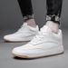 Medium Top Men's Shoes Inner Height Increase Men's Shoes Two-layer Cowhide Board Shoes Invisible Height Increase Shoes Casual Little White_vogvips.com