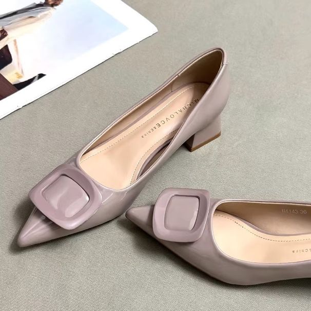 Spring/Summer 2026 New Style French Pointed Toe Women's Thick Heel High Heel Shoes_vogvips.com