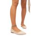 Women's Apricot Colored Pointed Toe Flat Shoes Pearl Studded Retro Elegant European American Style Casual Commuter Footwear_vogvips.com