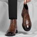 Men's Genuine Leather Martin Boots High Top Zip up Fleece Lined Ankle Shoes Business Casual Chelsea Style 2025 New_vogvips.com