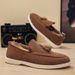 SHLIANG Plus Size Men's Shoes Retro British Style Slip-On Loafers Casual Soft Bottom Lazy Man's Shoes Breathable Round Toe Non-Leather Y0664_vogvips.com