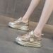 Daddy Shoes Mesh Women's Casual Shoes French Round Head Thick Sole Heightening Casual Sports Shoes_vogvips.com